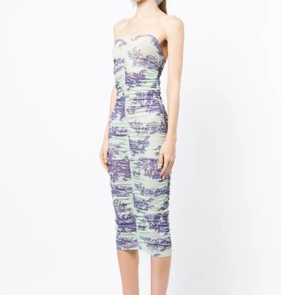 Miaou Strapless Midi cinched dress